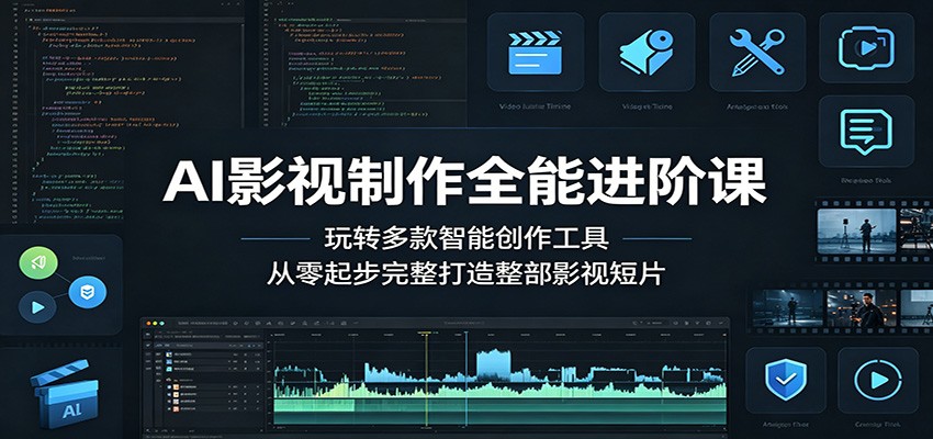 AI影视制作全能进阶课：玩转多款智能创作工具，从零起步完整打造整部影视短片网创吧-网创项目资源站-副业项目-创业项目-搞钱项目网创吧