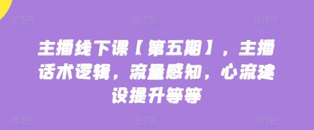 主播线下课【第五期】,主播话术逻辑,流量感知,心流建设提升等等网创吧-网创项目资源站-副业项目-创业项目-搞钱项目网创吧