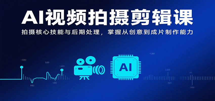 AI视频拍摄剪辑课，拍摄核心技能与后期处理，掌握从创意到成片制作能力网创吧-网创项目资源站-副业项目-创业项目-搞钱项目网创吧