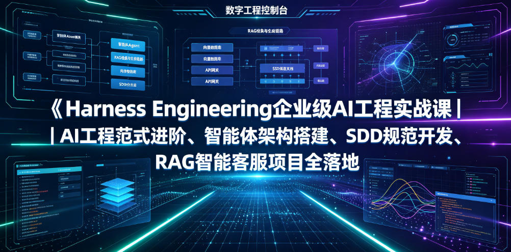 Harness Engineering企业级AI工程实战课|AI工程范式进阶、智能体架构搭建、SDD规范开发、RAG智能客服项目全落地网创吧-网创项目资源站-副业项目-创业项目-搞钱项目网创吧