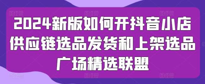 2024新版如何开抖音小店供应链选品发货和上架选品广场精选联盟网创吧-网创项目资源站-副业项目-创业项目-搞钱项目网创吧