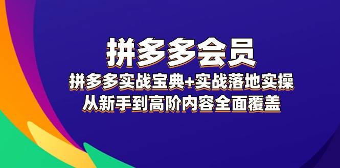 (12056期)拼多多 会员,拼多多实战宝典+实战落地实操,从新手到高阶内容全面覆盖网创吧-网创项目资源站-副业项目-创业项目-搞钱项目网创吧