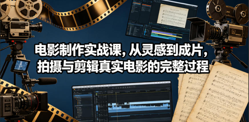 电影制作实战课,从灵感到成片,拍摄与剪辑真实电影的完整过程【原创双语字幕】网创吧-网创项目资源站-副业项目-创业项目-搞钱项目网创吧