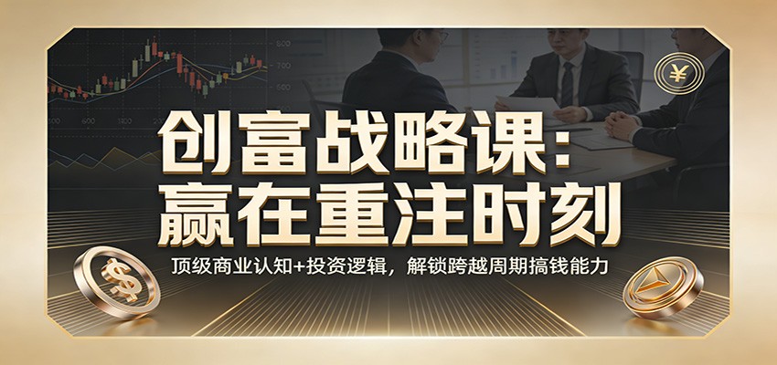 《创富战略课：赢在重注时刻》顶级商业认知+投资逻辑，解锁跨越周期搞钱能力网创吧-网创项目资源站-副业项目-创业项目-搞钱项目网创吧