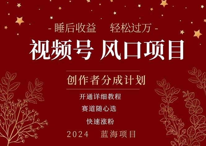 (11331期)拥有睡眠收益的微信视频号大风口项目,轻松月入过万+,多赛道选择,可...网创吧-网创项目资源站-副业项目-创业项目-搞钱项目网创吧