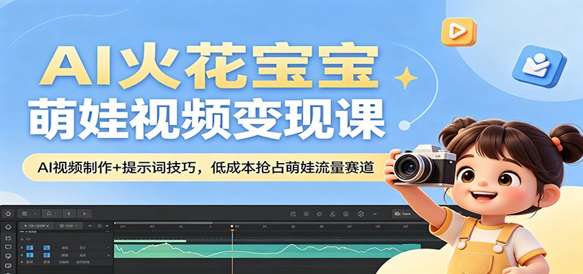 AI火花宝宝萌娃视频变现课:AI视频制作+提示词技巧,低成本抢占萌娃流量赛道网创吧-网创项目资源站-副业项目-创业项目-搞钱项目网创吧