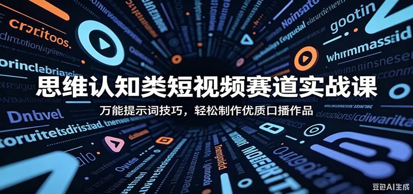 思维认知类短视频赛道实战课:万能提示词技巧,轻松制作优质口播作品网创吧-网创项目资源站-副业项目-创业项目-搞钱项目网创吧