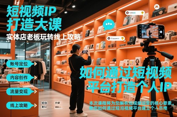 短视频ip打造大课,实体店老板玩转线上攻略网创吧-网创项目资源站-副业项目-创业项目-搞钱项目网创吧