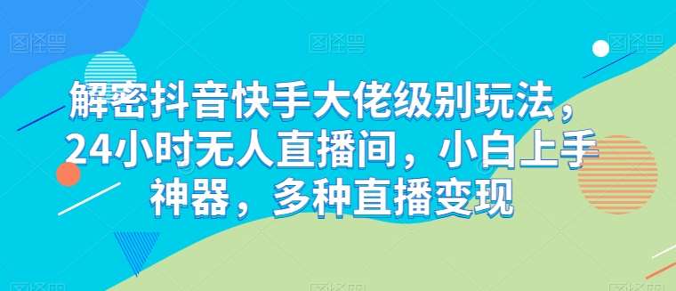 解密抖音快手大佬级别玩法,24小时无人直播间,小白上手神器,多种直播变现【揭秘】网创吧-网创项目资源站-副业项目-创业项目-搞钱项目网创吧