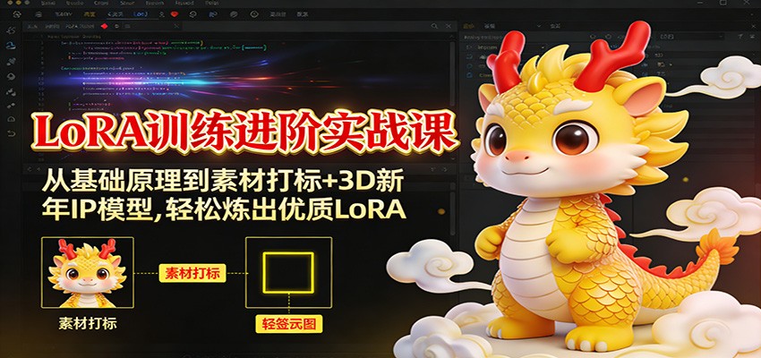 LoRA训练进阶实战课:从基础原理到素材打标+3D新年IP模型,轻松炼出优质LoRA网创吧-网创项目资源站-副业项目-创业项目-搞钱项目网创吧