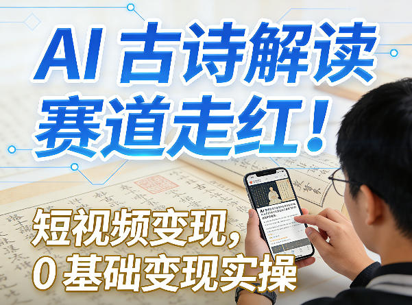 AI古诗解读赛道走红!短视频变现,0基础变现实操网创吧-网创项目资源站-副业项目-创业项目-搞钱项目网创吧