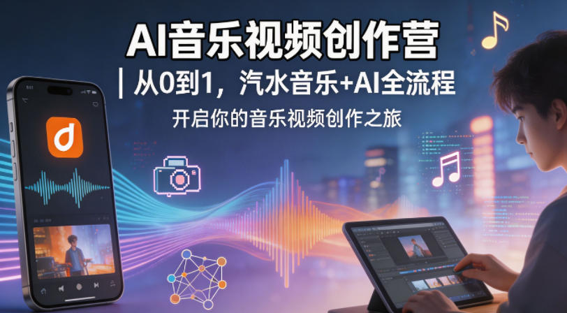 AI音乐视频创作营|从0到1,汽水音乐+AI全流程,开启你的音乐视频创作之旅网创吧-网创项目资源站-副业项目-创业项目-搞钱项目网创吧