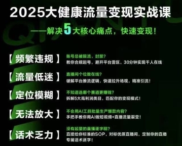 大健康流量全域新增长8.0,三月底线下课视频,大健康万亿蓝海,从类目突围到模式迭代网创吧-网创项目资源站-副业项目-创业项目-搞钱项目网创吧