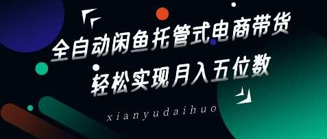 全自动闲鱼托管式电商带货,轻松实现月入五位数【揭秘】网创吧-网创项目资源站-副业项目-创业项目-搞钱项目网创吧