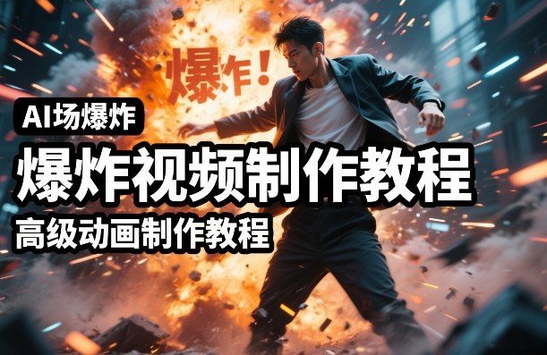 AI场景爆炸视频制作教程,利用人物实拍视频制作出高级的动画特效网创吧-网创项目资源站-副业项目-创业项目-搞钱项目网创吧