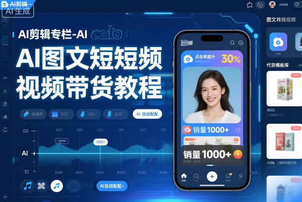 AI剪辑专栏-AI图文短视频带货教程网创吧-网创项目资源站-副业项目-创业项目-搞钱项目网创吧