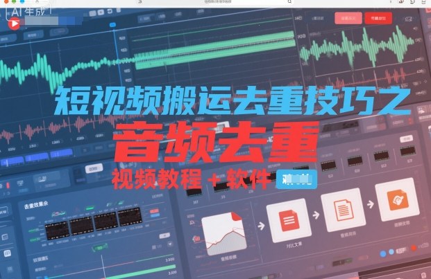 短视频搬运去重技巧之音频去重,视频教程+软件网创吧-网创项目资源站-副业项目-创业项目-搞钱项目网创吧