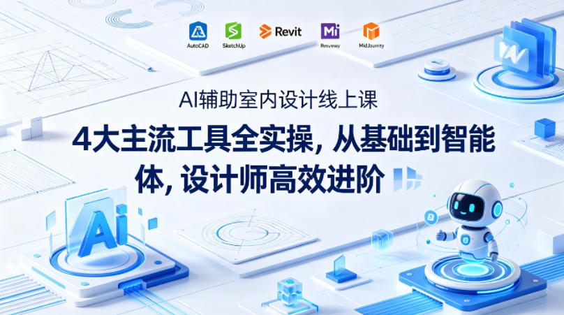 AI辅助室内设计线上课|4大主流工具全实操,从基础到智能体,设计师高效进阶网创吧-网创项目资源站-副业项目-创业项目-搞钱项目网创吧