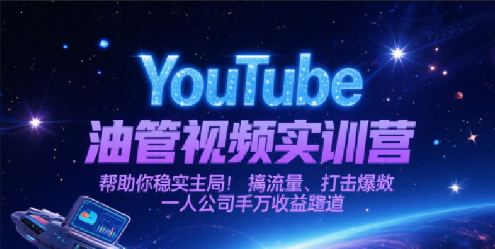 YouTube油管视频实训营，帮助你稳入局、搞流量、打爆款，一人公司千万收益赛道网创吧-网创项目资源站-副业项目-创业项目-搞钱项目网创吧