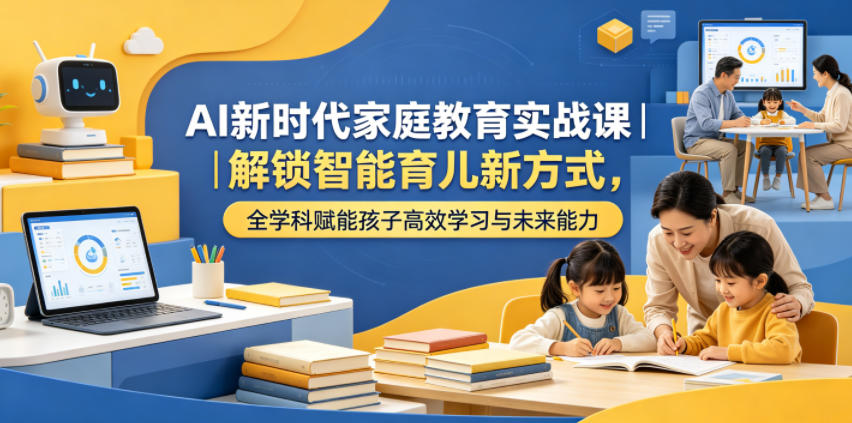 AI新时代家庭教育实战课｜解锁智能育儿新方式，全学科赋能孩子高效学习与未来能力网创吧-网创项目资源站-副业项目-创业项目-搞钱项目网创吧