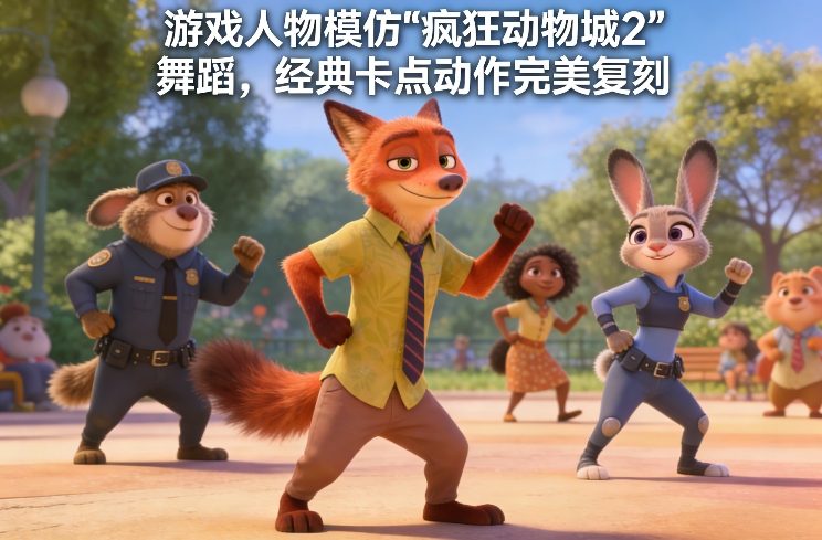 游戏人物模仿“疯狂动物城2”舞蹈,经典卡点动作完美复刻网创吧-网创项目资源站-副业项目-创业项目-搞钱项目网创吧