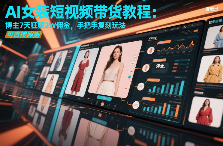 AI女装短视频带货教程:博主7天狂賺2W佣金,手把手复刻玩法,可直接照搬网创吧-网创项目资源站-副业项目-创业项目-搞钱项目网创吧