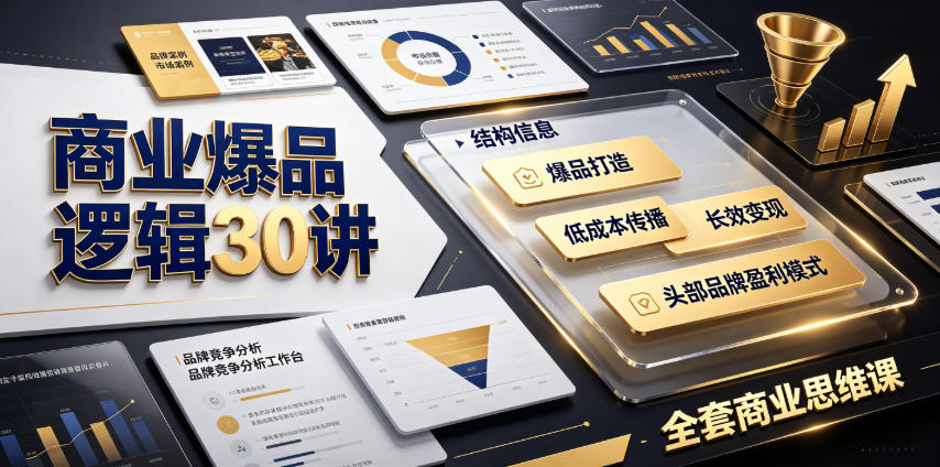 商业爆品逻辑30讲|拆解各行各业头部品牌盈利模式,吃透爆品打造、低成本传播、长效变现全套商业思维课网创吧-网创项目资源站-副业项目-创业项目-搞钱项目网创吧