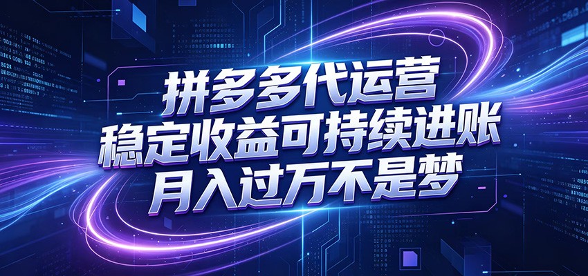 拼多多代运营,小白也能轻松月入过万,真实运营数据可查,全托管代运营网创吧-网创项目资源站-副业项目-创业项目-搞钱项目网创吧