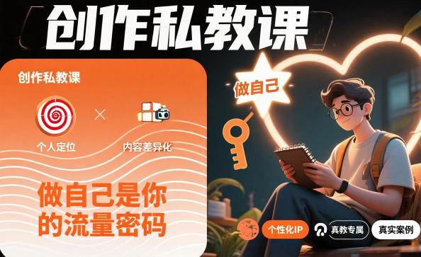 创作私教课，做自己是你的流量密码网创吧-网创项目资源站-副业项目-创业项目-搞钱项目网创吧