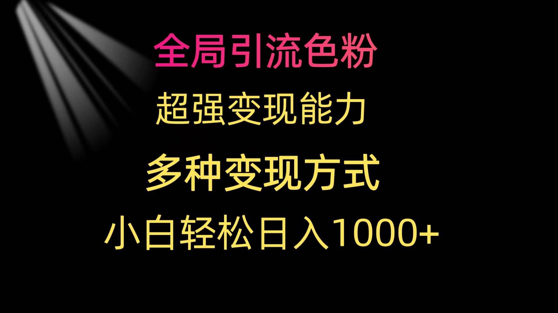 (9680期)全局引流色粉 超强变现能力 多种变现方式 小白轻松日入1000+网创吧-网创项目资源站-副业项目-创业项目-搞钱项目网创吧