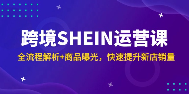 (14832期)跨境SHEIN运营课,全流程解析+商品曝光,快速提升新店销量网创吧-网创项目资源站-副业项目-创业项目-搞钱项目网创吧