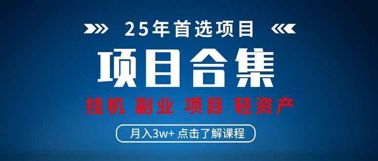 (14175期)2025 实操项目合集 挂机类型 直播类型 轻资产创业类型 课程分享各项目...网创吧-网创项目资源站-副业项目-创业项目-搞钱项目网创吧