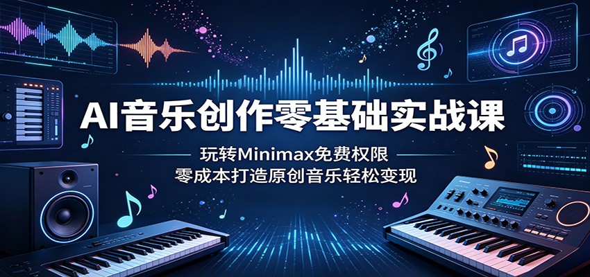 AI音乐创作零基础实战课：玩转Minimax免费权限，零成本打造原创音乐轻松变现网创吧-网创项目资源站-副业项目-创业项目-搞钱项目网创吧