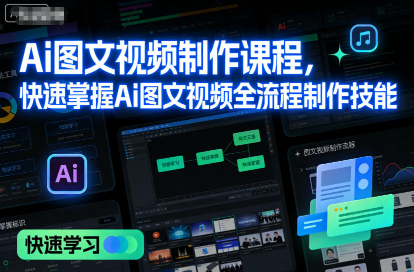 Ai图文视频制作课程,快速掌握Ai图文视频全流程制作技能网创吧-网创项目资源站-副业项目-创业项目-搞钱项目网创吧