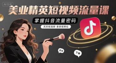 美业精英短视频流量课,掌握抖音流量密码,天天有询单,条条有转化网创吧-网创项目资源站-副业项目-创业项目-搞钱项目网创吧