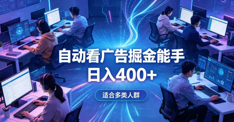 全脚本0基础自动看广告,单日收益400+,别再找高门槛副业,项目简单上手,收益看得见,没有复杂操作,AI全自动,设置一次全天自动跑收益【揭秘】网创吧-网创项目资源站-副业项目-创业项目-搞钱项目网创吧