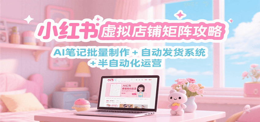 小红书虚拟店铺矩阵攻略：AI笔记批量制作 + 自动发货系统 + 半自动化运营网创吧-网创项目资源站-副业项目-创业项目-搞钱项目网创吧