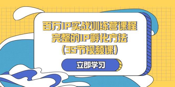 百万IP实战训练营课程,完整的IP孵化方法(35节视频课)网创吧-网创项目资源站-副业项目-创业项目-搞钱项目网创吧