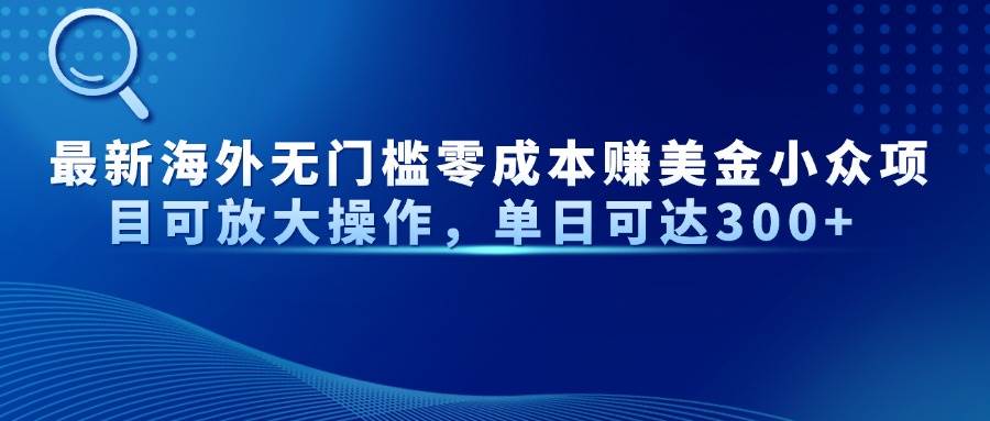 (14542期)最新海外无门槛零成本赚美金小众项目可放大操作,单日可达300+网创吧-网创项目资源站-副业项目-创业项目-搞钱项目网创吧