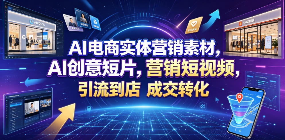 AI电商实体营销素材，AI创意短片，高效打造营销短视频，轻松引流到店，稳定提升门店客流与成交转化网创吧-网创项目资源站-副业项目-创业项目-搞钱项目网创吧