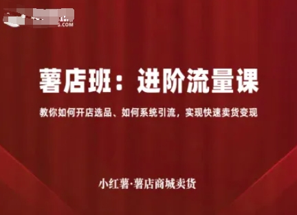 小红薯薯店商城卖货,进阶流量课,教你如何开店选品、如何系统引流,实现快速卖货变现网创吧-网创项目资源站-副业项目-创业项目-搞钱项目网创吧