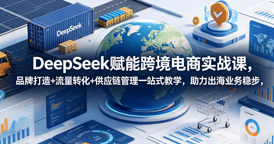 DeepSeek赋能跨境电商实战课,品牌打造+流量转化+供应链管理一站式教学,助力出海业务稳步发展网创吧-网创项目资源站-副业项目-创业项目-搞钱项目网创吧