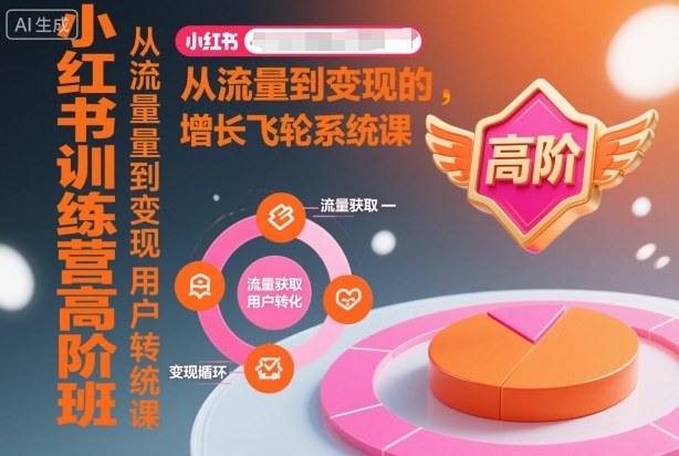 小红书训练营高阶班,从流量到变现的增长飞轮系统课网创吧-网创项目资源站-副业项目-创业项目-搞钱项目网创吧