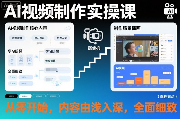 AI视频制作实操课,从零开始,内容由浅入深,全面细致网创吧-网创项目资源站-副业项目-创业项目-搞钱项目网创吧