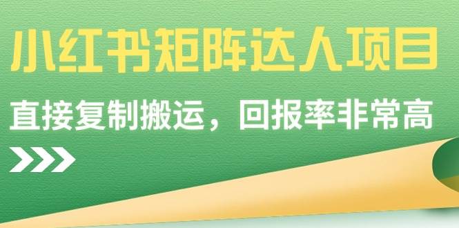 (9019期)小红书矩阵达人项目,直接复制搬运,回报率非常高网创吧-网创项目资源站-副业项目-创业项目-搞钱项目网创吧