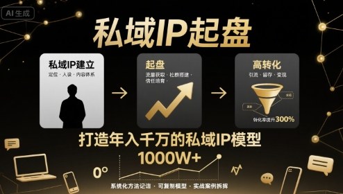 私域IP起盘，私域ip建立、起盘、高转化，打造年入千万的私域ip模型网创吧-网创项目资源站-副业项目-创业项目-搞钱项目网创吧