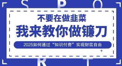 韭菜生涯终结者,我来教你做镰刀,2025如何通过“知识付费”实现财F自由【揭秘】网创吧-网创项目资源站-副业项目-创业项目-搞钱项目网创吧