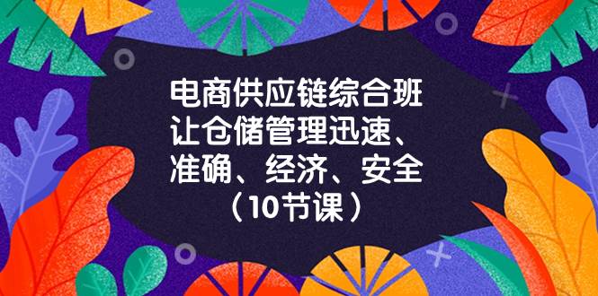 （8246期）电商-供应链综合班，让仓储管理迅速、准确、经济、安全！（10节课）网创吧-网创项目资源站-副业项目-创业项目-搞钱项目网创吧