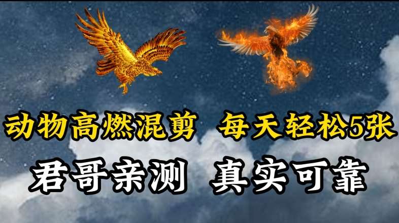 动物超燃混剪,每天轻松5张,剪辑简单大家爱看【揭秘】网创吧-网创项目资源站-副业项目-创业项目-搞钱项目网创吧