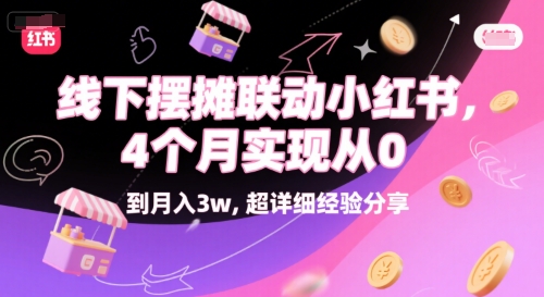 线下摆摊联动小红书，4 个月实现从 0 到月入3w，超详细经验分享网创吧-网创项目资源站-副业项目-创业项目-搞钱项目网创吧